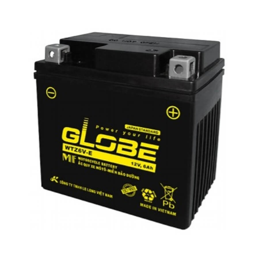 Ắc quy xe mô tô 12V-6Ah GLOBE WTZ6V-E